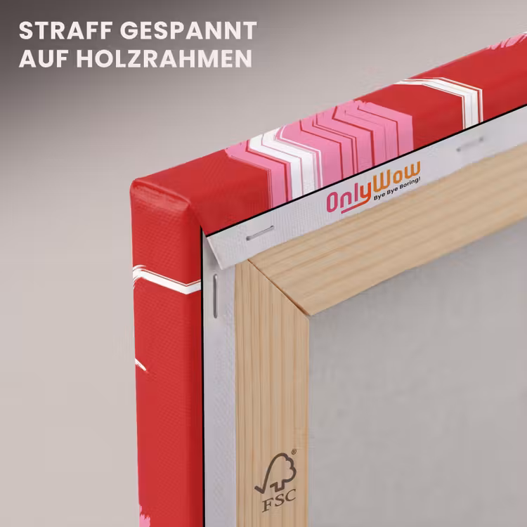 Patroon - Hartjes - Roze - Valentijn canvas 2cm klein -uniquesellingpoint_afwerking-onlywow_DE