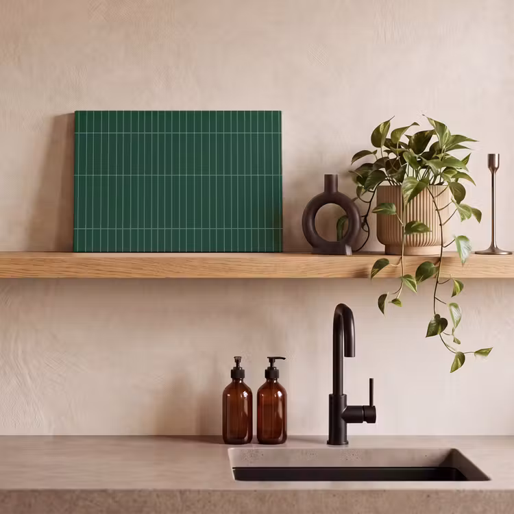 Patroon - Tegels - Donkergroen canvas 2cm klein 34 -sfeer3
