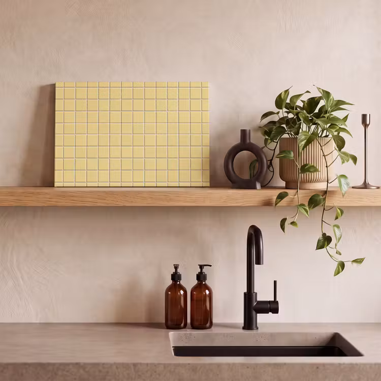 Patroon - Tegels - Geel canvas 2cm klein 34 -sfeer3