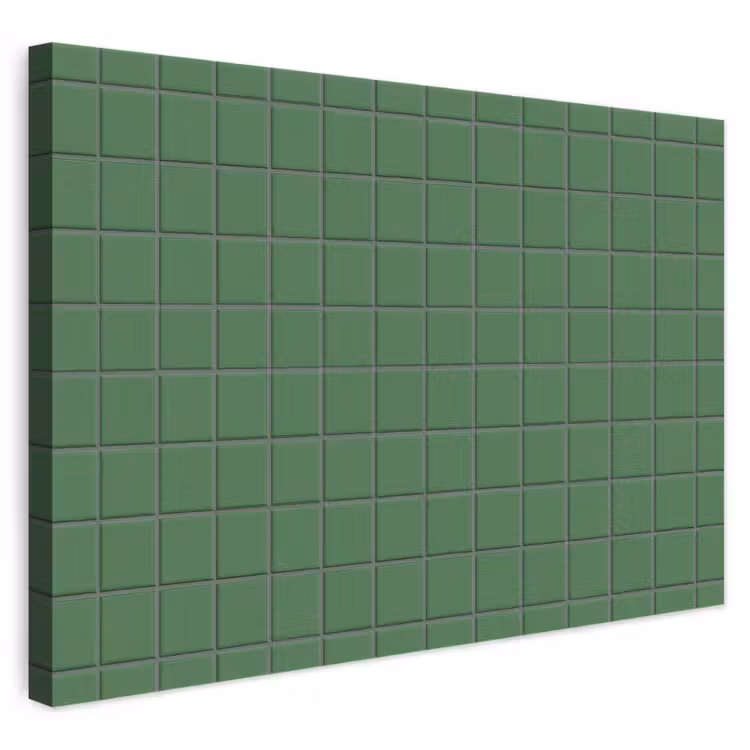 Patroon - Tegels - Groen canvas 2cm klein 34 -3d