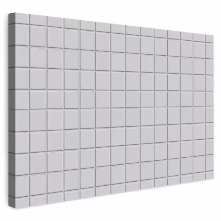 Patroon - Tegels - Licht - Grijs canvas 2cm klein 34 -3d