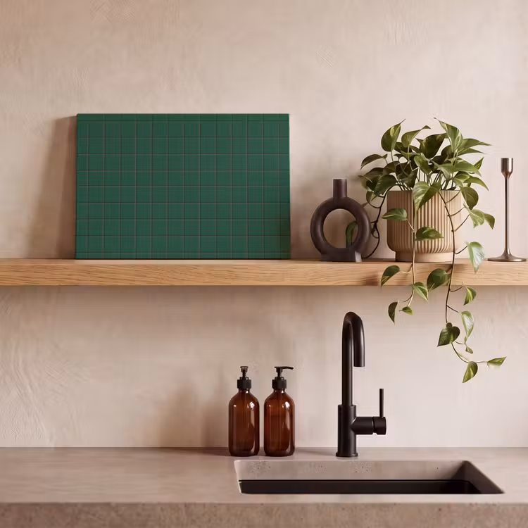 Patroon - Tegels - Dennen - Groen canvas 2cm klein 34 -sfeer3