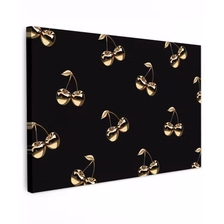 Patroon - Kersen - Goud - Chrome canvas 2cm klein -z3d