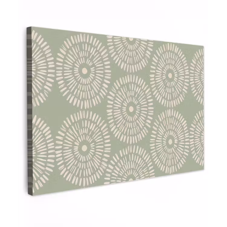 Patroon - Cirkels - Abstract - Modern - Groen canvas 2cm klein -z3d