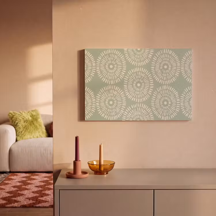 Patroon - Cirkels - Abstract - Modern - Groen canvas 2cm klein -sfeer1