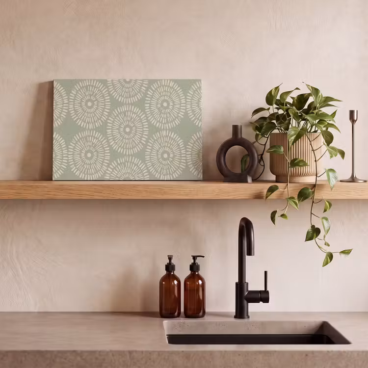 Patroon - Cirkels - Abstract - Modern - Groen canvas 2cm klein -sfeer6
