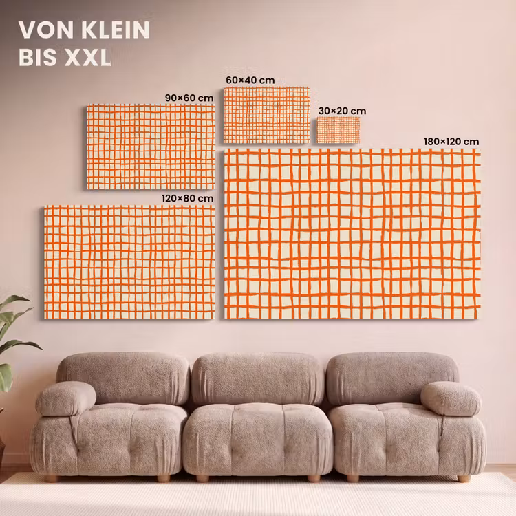 Patroon - Lijnen - Oranje canvas 2cm klein 34 -Xsfeer8_DE