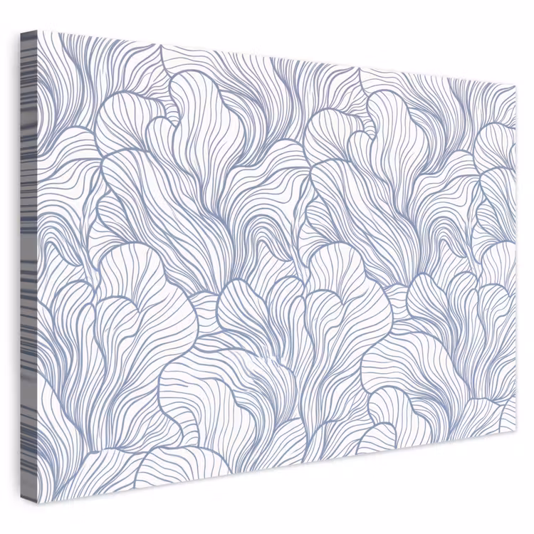 Patroon - Lijnen - Organisch - Abstract - Blauw canvas 2cm klein -3d