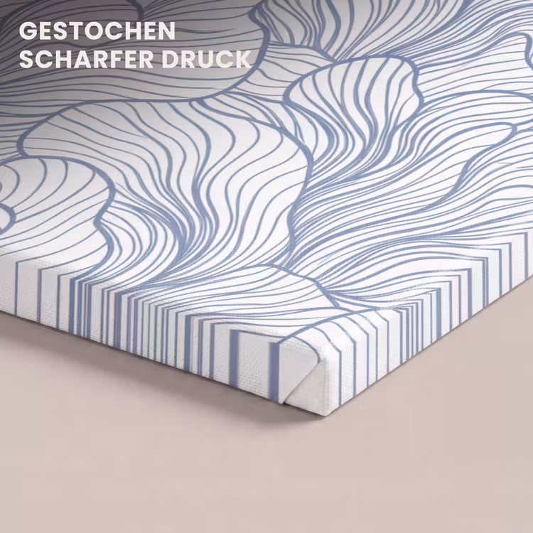 Patroon - Lijnen - Organisch - Abstract - Blauw canvas 2cm klein -closeup_print_DE