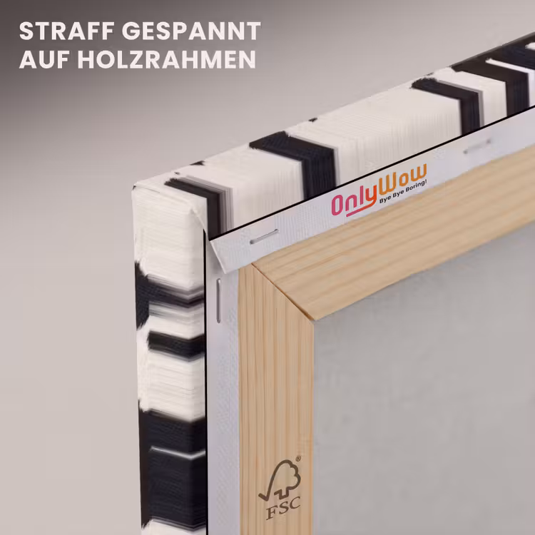 Patroon - Vacht - Zwart - Wit canvas 2cm klein -uniquesellingpoint_afwerking-onlywow_DE