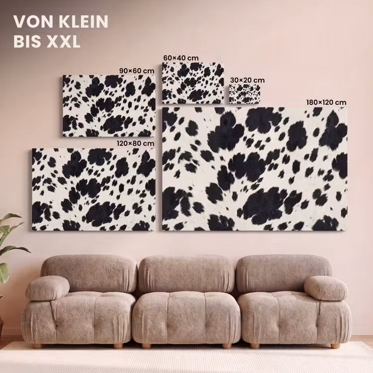 Patroon - Vacht - Zwart - Wit canvas 2cm klein -Xsfeer8_DE