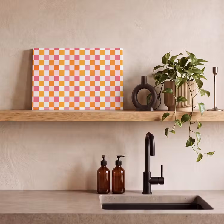 Patroon - Vierkant - Roze canvas 2cm klein 34 -sfeer3