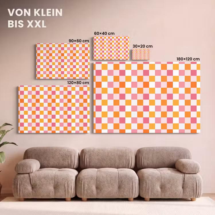 Patroon - Vierkant - Roze canvas 2cm klein 34 -Xsfeer8_DE