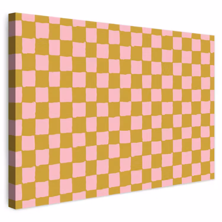 Patroon - Vierkant - Roze canvas 2cm klein 34 -3d