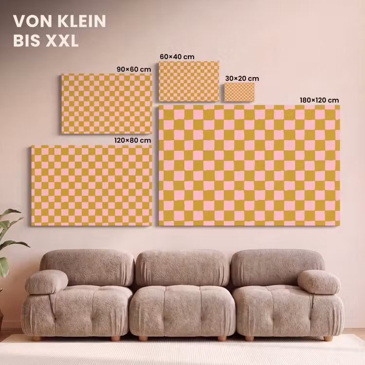 Patroon - Vierkant - Roze canvas 2cm klein 34 -Xsfeer8_DE