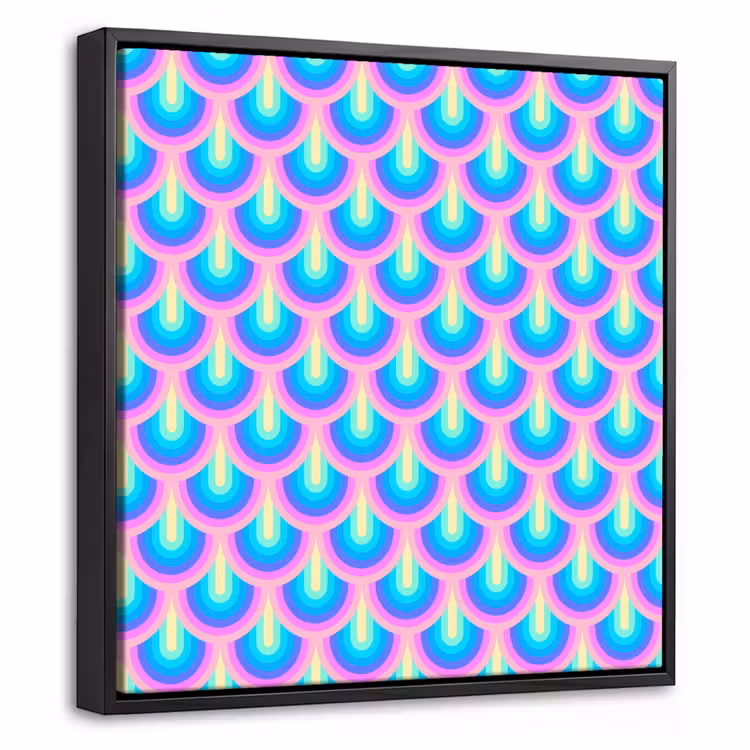 Patroon - Regenboogwaaier - Neon Canvas met baklijst klein 1124 -threedimensional_3d_global