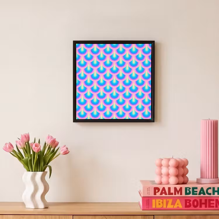 Patroon - Regenboogwaaier - Neon Canvas met baklijst klein 1124 -atmosphere_sfeer1_global