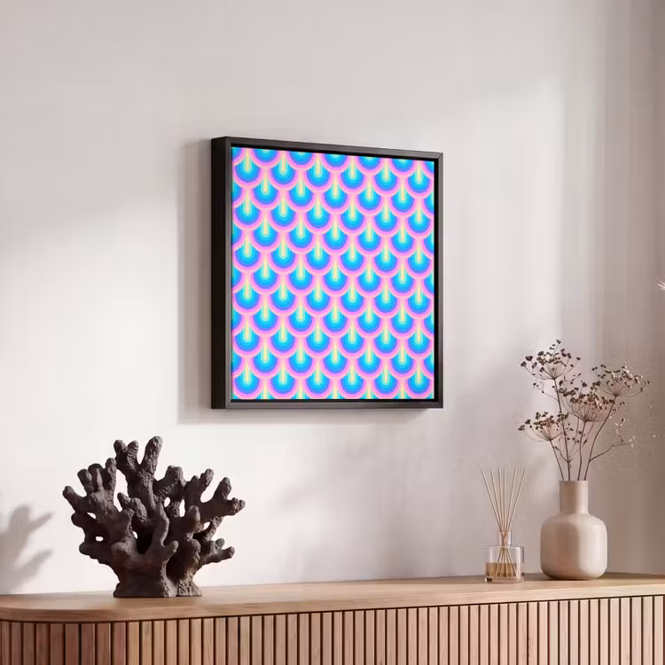 Patroon - Regenboogwaaier - Neon Canvas met baklijst klein 1124 -atmosphere_sfeer4_global