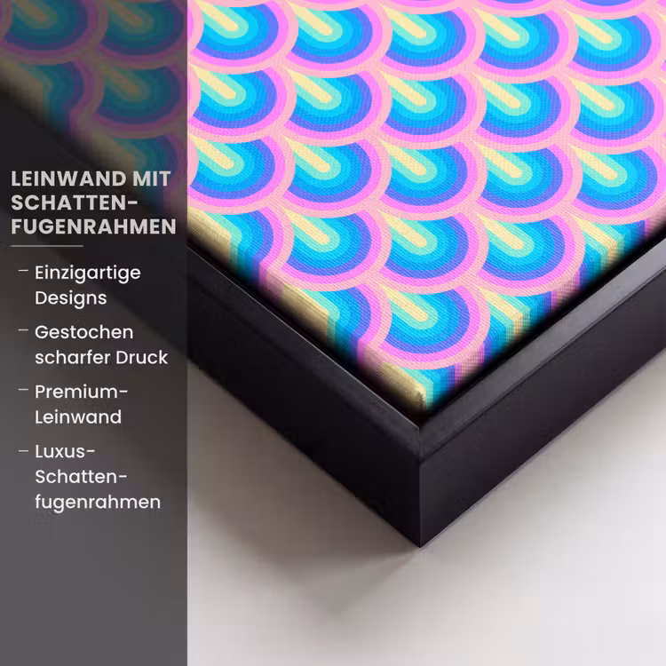 Patroon - Regenboogwaaier - Neon Canvas met baklijst klein 1124 -uniquesellingpoint_productkenmerken_DE