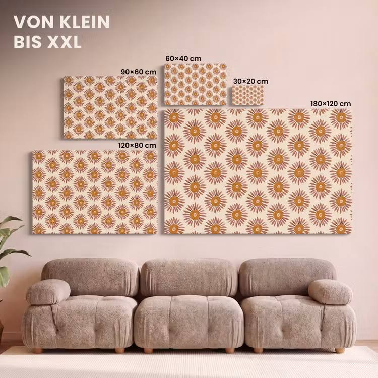Patroon - Retro - Bruin canvas 2cm klein 34 -Xsfeer8_DE