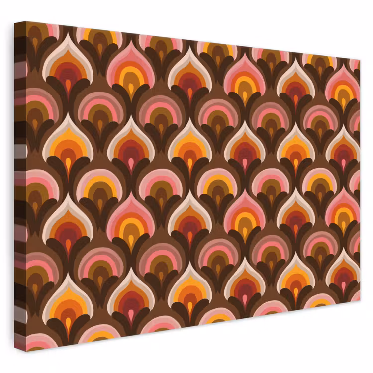 Patroon - Retro - Kleurrijk canvas 2cm klein 34 -3d
