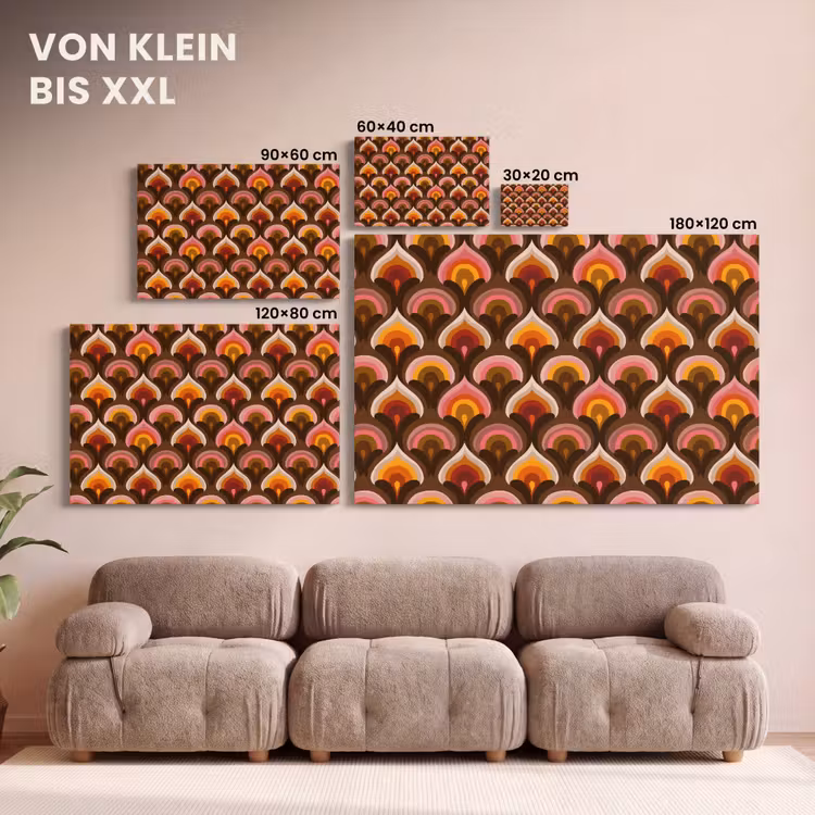 Patroon - Retro - Kleurrijk canvas 2cm klein 34 -Xsfeer8_DE