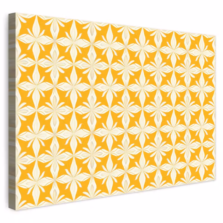 Patroon - Retro - Geel canvas 2cm klein 34 -3d