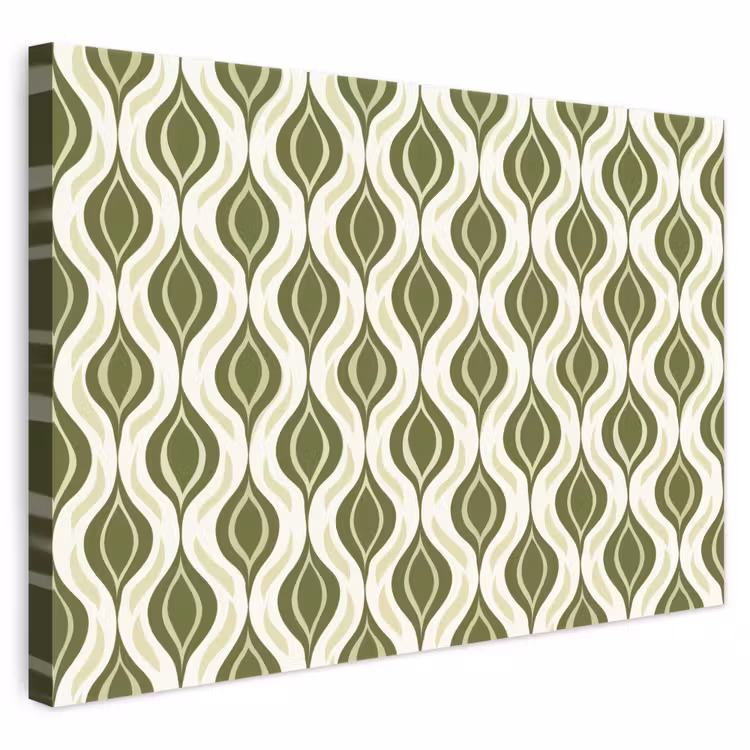 Patroon - Retro - Groen canvas 2cm klein 34 -3d