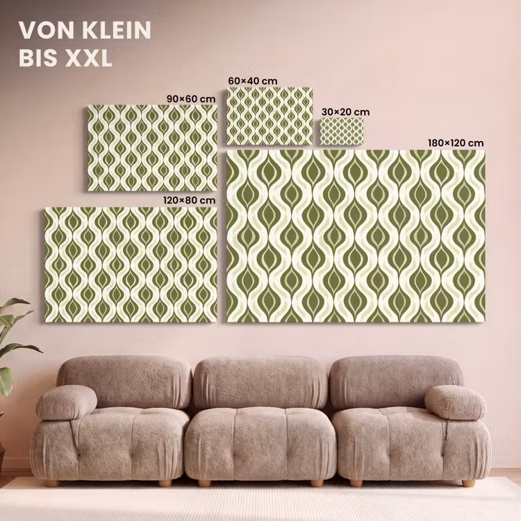 Patroon - Retro - Groen canvas 2cm klein 34 -Xsfeer8_DE