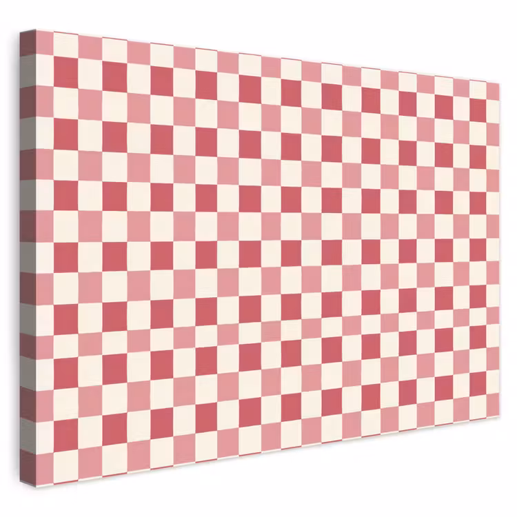 Patroon - Schaak - Roze canvas 2cm klein 34 -3d