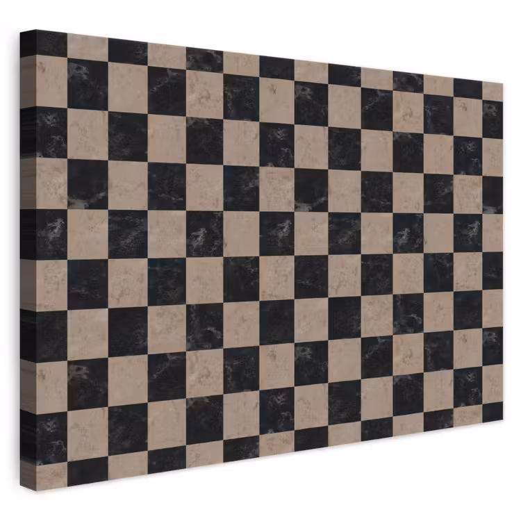 Patroon - Dambord - Marmer canvas 2cm klein 34 -3d