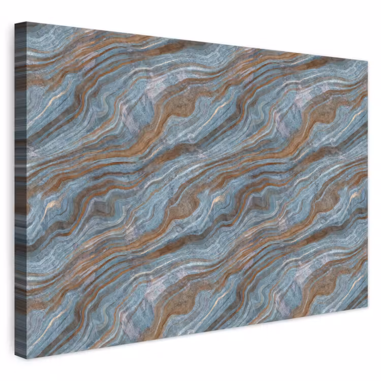 Patroon - Steen - Blauw canvas 2cm klein 34 -3d