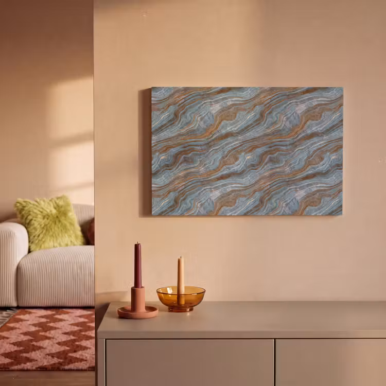 Patroon - Steen - Blauw canvas 2cm klein 34 -sfeer1