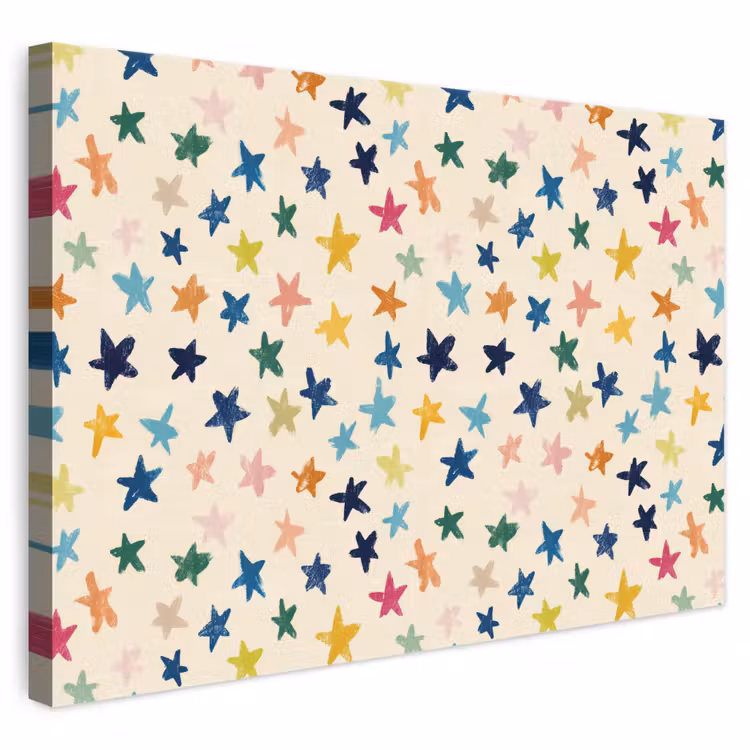 Patroon - Sterren - Kleurrijk canvas 2cm klein 34 -3d
