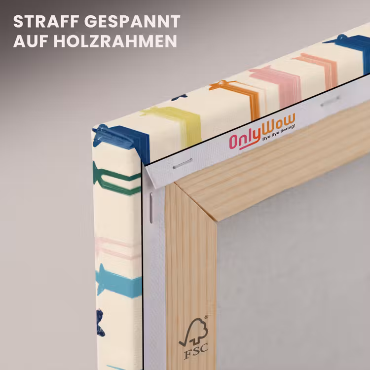 Patroon - Sterren - Kleurrijk canvas 2cm klein 34 -uniquesellingpoint_afwerking-onlywow_DE