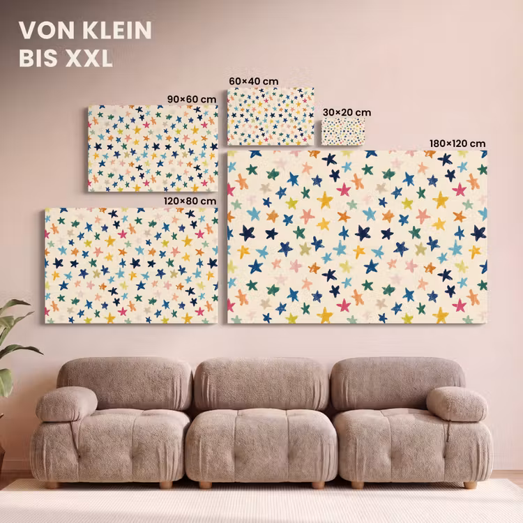 Patroon - Sterren - Kleurrijk canvas 2cm klein 34 -Xsfeer8_DE