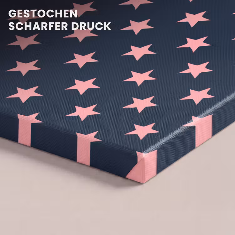 Patroon - Sterren - Roze canvas 2cm klein 34 -closeup_print_DE
