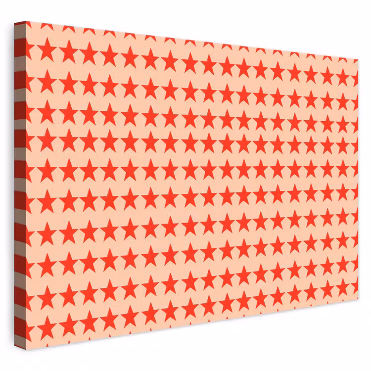 Patroon - Sterren - Rood canvas 2cm klein 34 -3d