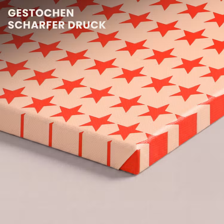 Patroon - Sterren - Rood canvas 2cm klein 34 -closeup_print_DE