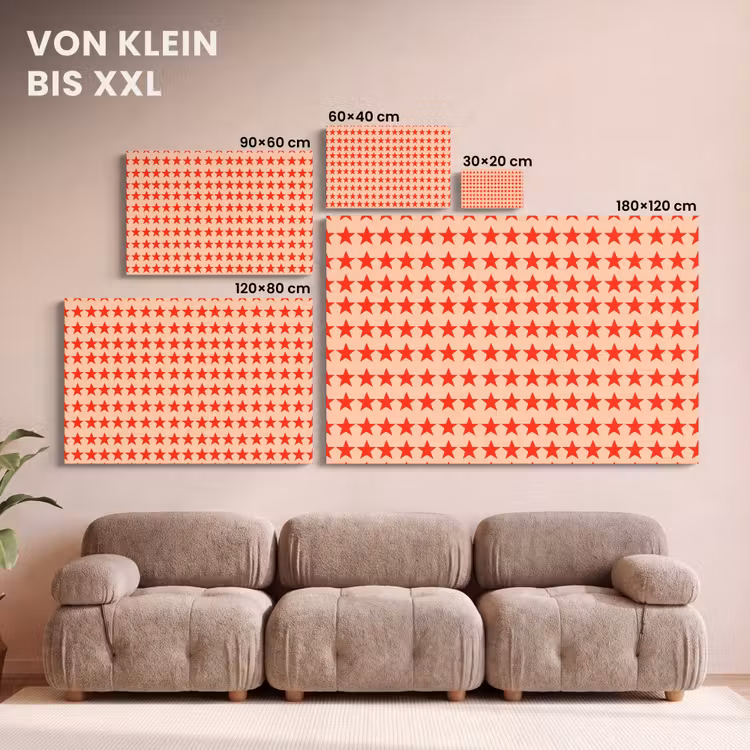 Patroon - Sterren - Rood canvas 2cm klein 34 -Xsfeer8_DE