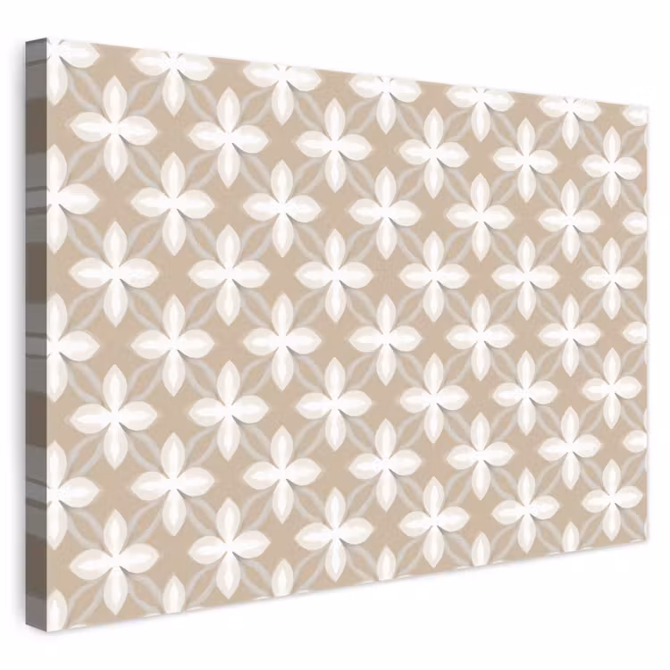 Patroon - Symmetrisch - Beige canvas 2cm klein 34 -3d
