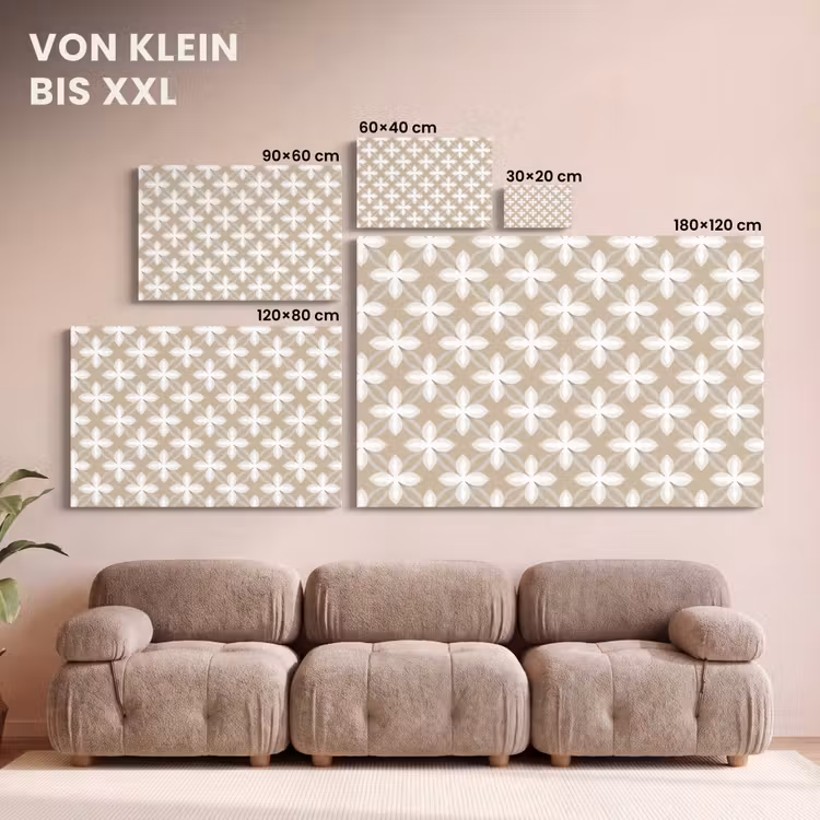 Patroon - Symmetrisch - Beige canvas 2cm klein 34 -Xsfeer8_DE