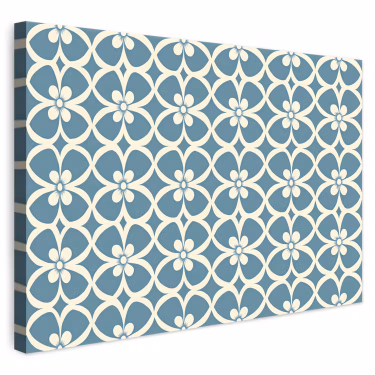 Patroon - Symmetrisch - Blauw canvas 2cm klein 34 -3d