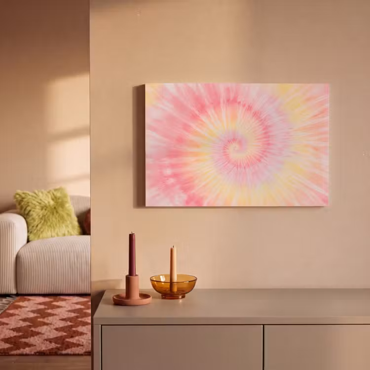 Patroon - Tie Dye - Pasteltinten - Roze canvas 2cm klein -sfeer1