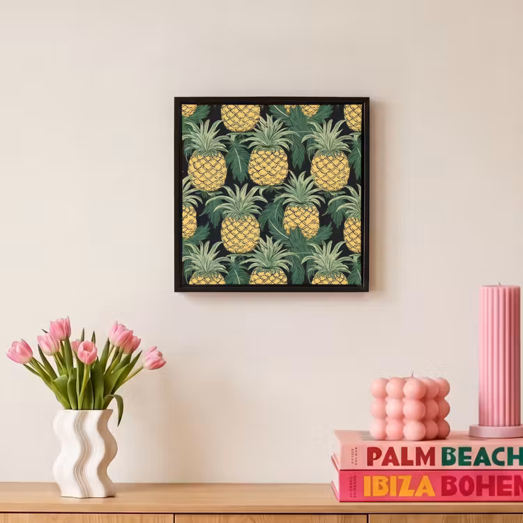 Patroon - Tropisch - Ananas - Illustratie Canvas met baklijst klein 1124 -atmosphere_sfeer1_global