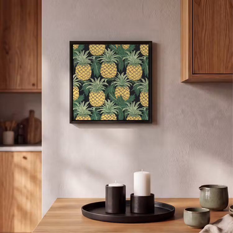 Patroon - Tropisch - Ananas - Illustratie Canvas met baklijst klein 1124 -atmosphere_sfeer2_global