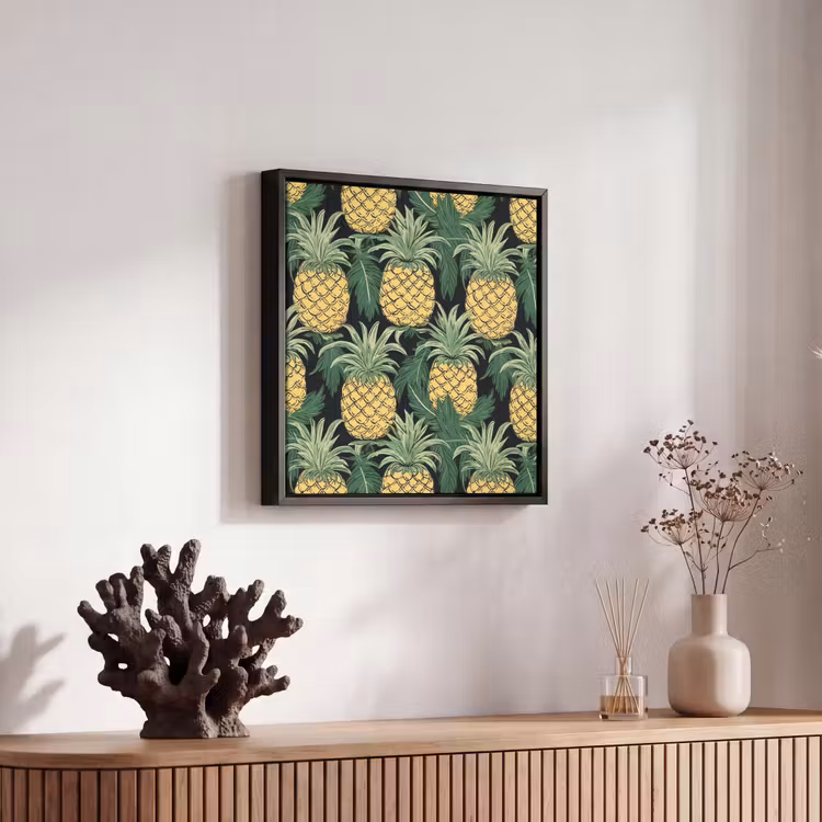 Patroon - Tropisch - Ananas - Illustratie Canvas met baklijst klein 1124 -atmosphere_sfeer4_global