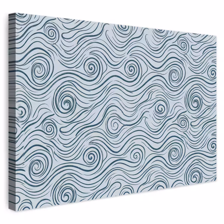 Patroon - Golven - Abstract - Modern - Blauw canvas 2cm klein -3d