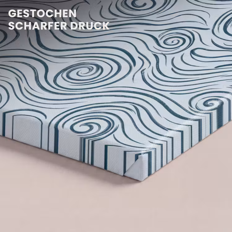 Patroon - Golven - Abstract - Modern - Blauw canvas 2cm klein -closeup_print_DE