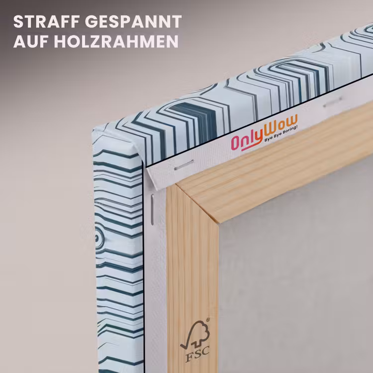Patroon - Golven - Abstract - Modern - Blauw canvas 2cm klein -uniquesellingpoint_afwerking-onlywow_DE
